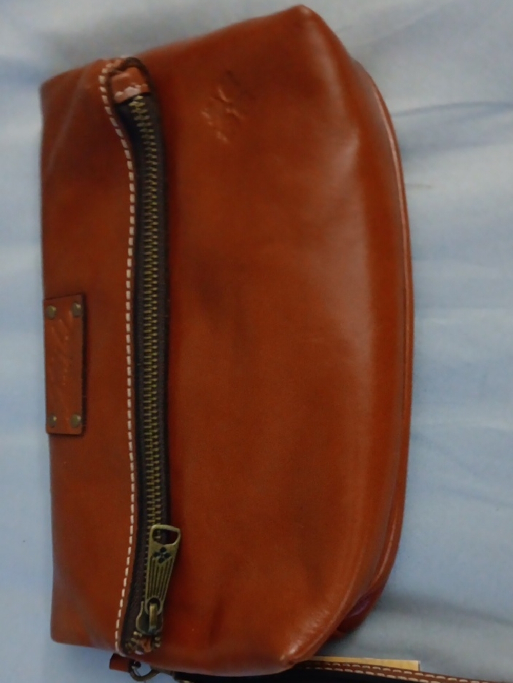 Patricia NashLeather Wrist Pouch in Cognac Brown -